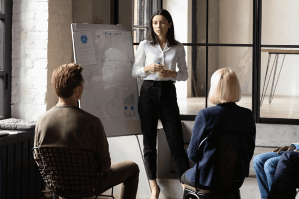 Business Woman conducting a meeting