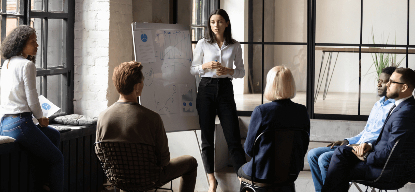 Business Woman conducting a meeting