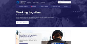 The new, accessible College of Policing home page, built using Drupal.