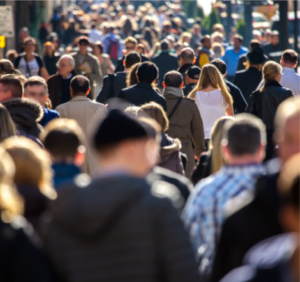 Central Statistics Office - Crowd of people walking on a busy street in the city