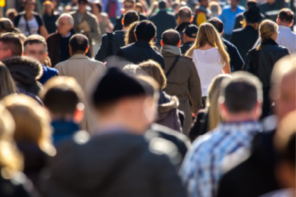 Central Statistics Office - Crowd of people walking on a busy street in the city