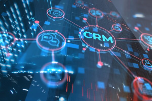 Microsoft Dynamics - CRM graphics in a connected mindmap showing relationships