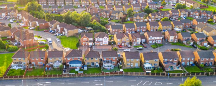 Healthcare Demographics - Birds eye view of housing estate in the UK