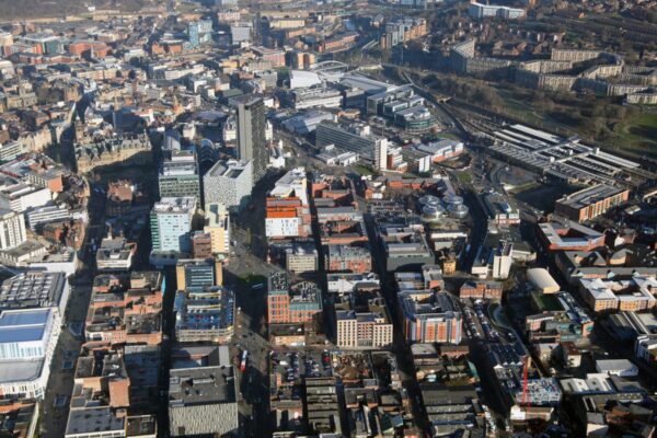 aerial view of Sheffield city centre
